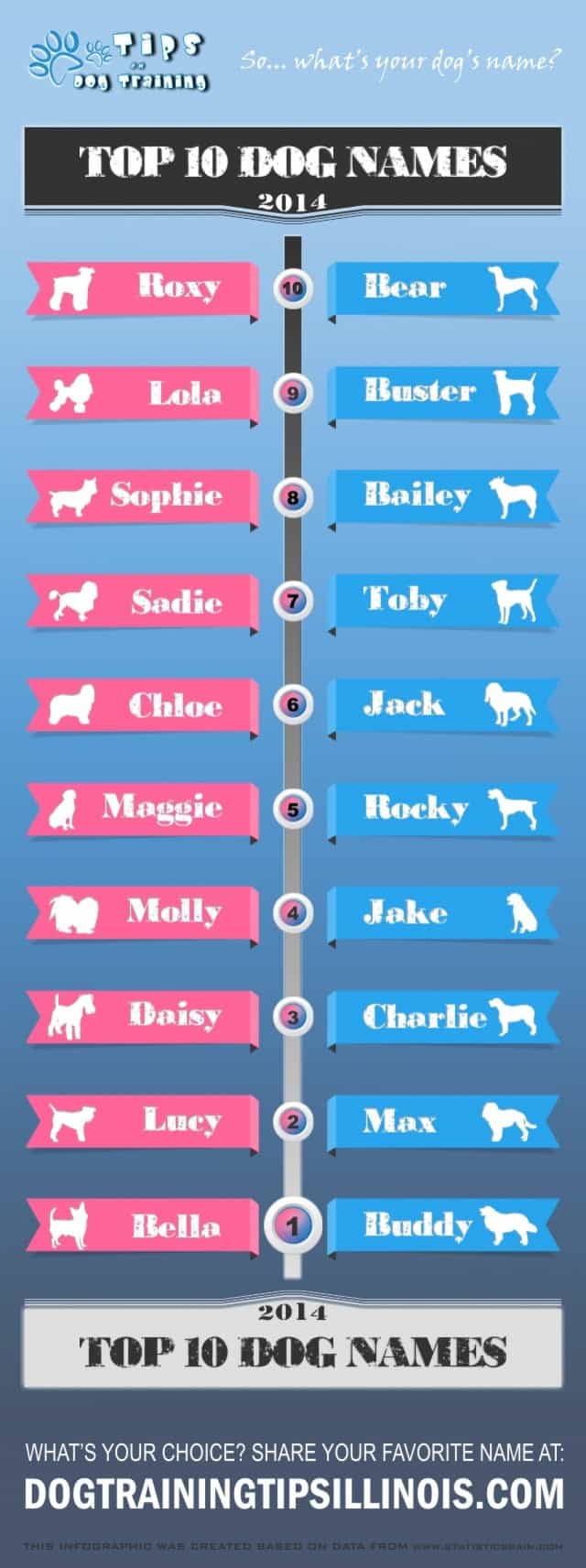 Top Ten Dog Names Of 2014