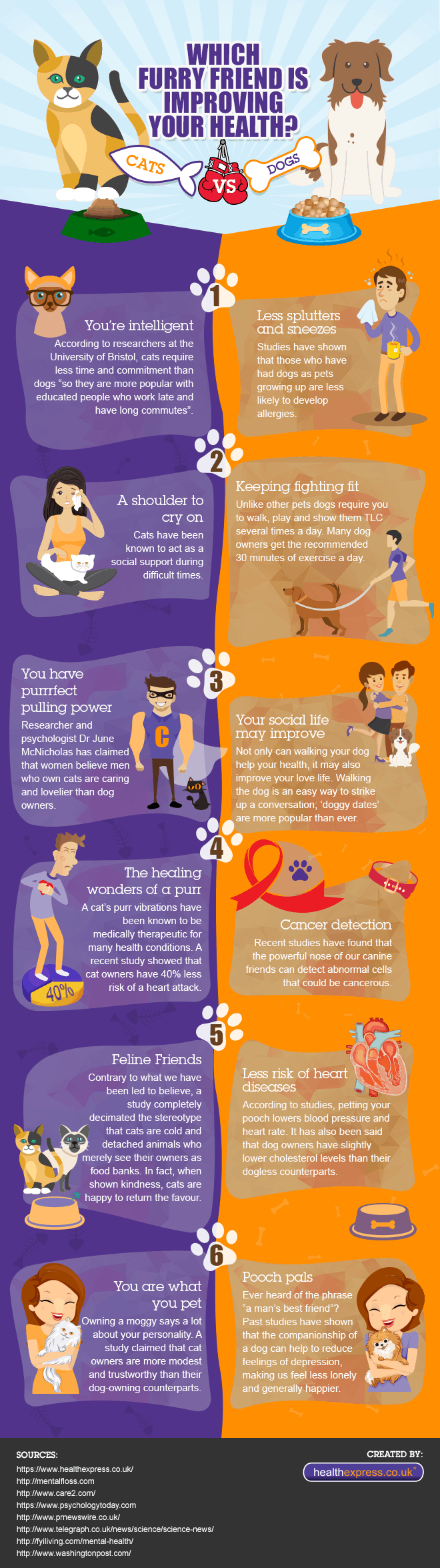 Cats vs dogs infographic