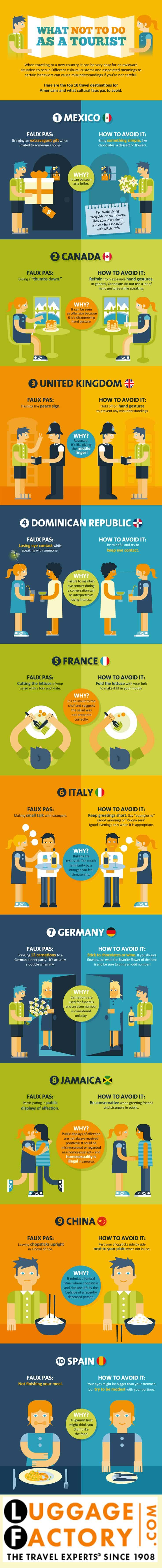 What Not To Do As A Tourist Infographic