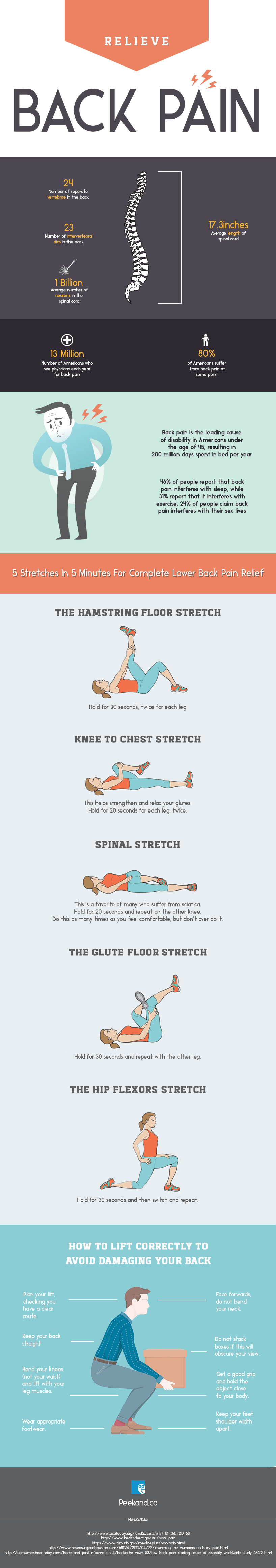 Guide How to Relieve Back Pain Infographic