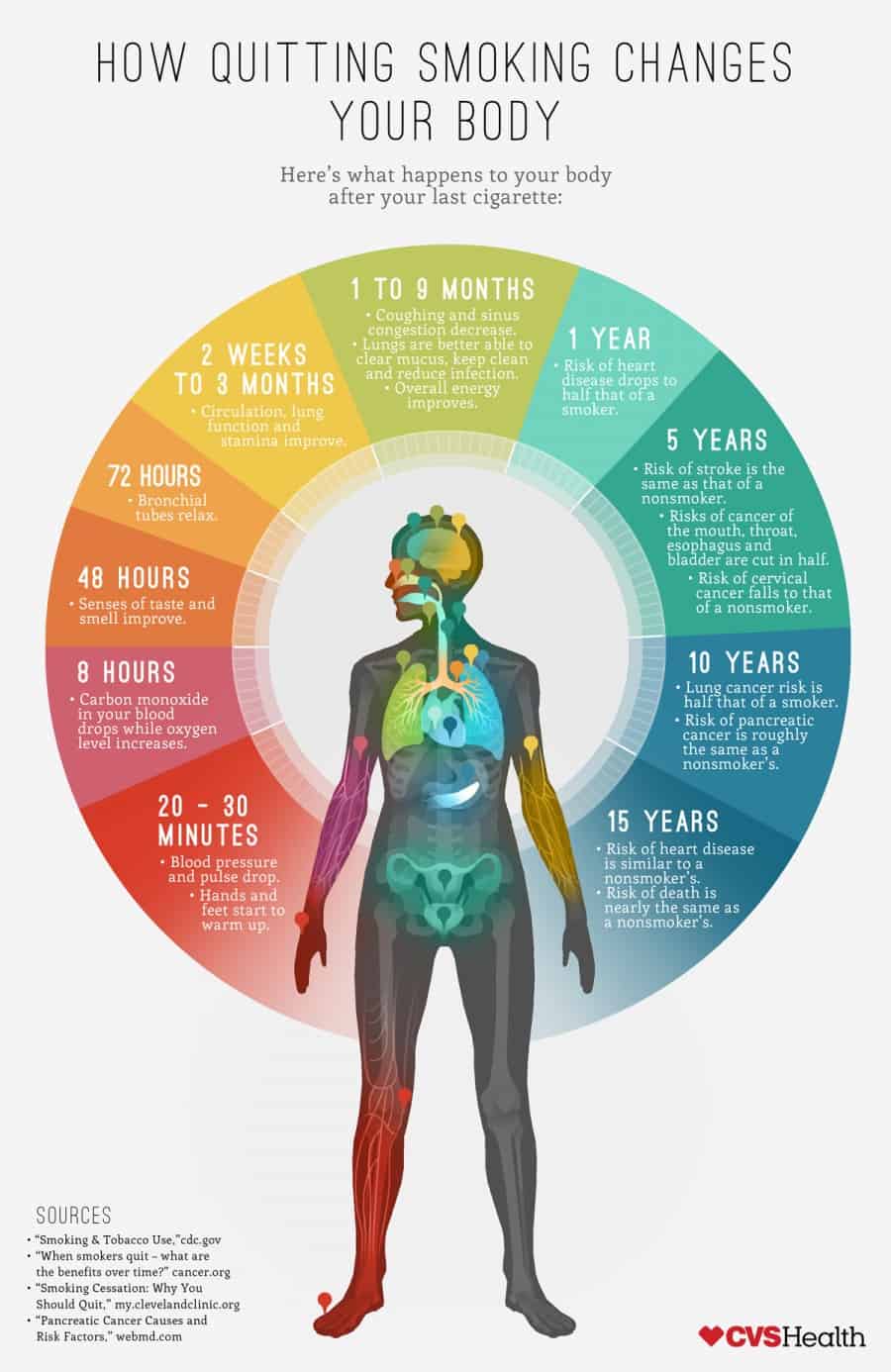 How quitting smoking changes your body infographic