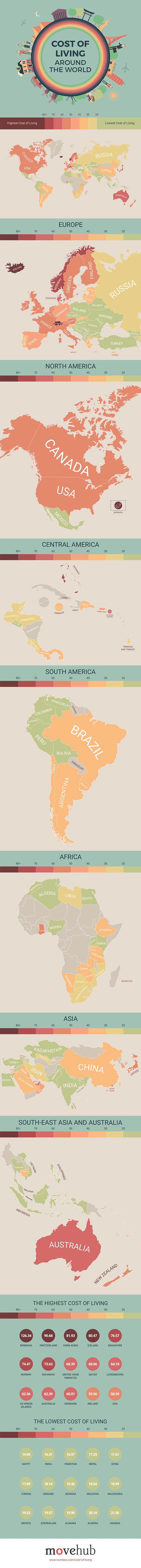 Cost of Living in different counties map